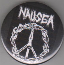 NAUSEA - PEACE LOGO 2.25" BIG BUTTON