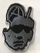 DISCHARGE - FACE CUT OUT ENAMEL PIN