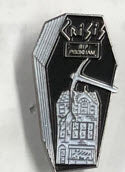 CRISIS - NO TOWN HALLS (COFFIN) ENAMEL PIN