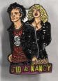 SEX PISTOLS - SID VICIOUS & NANCY ENAMEL PIN BADGE