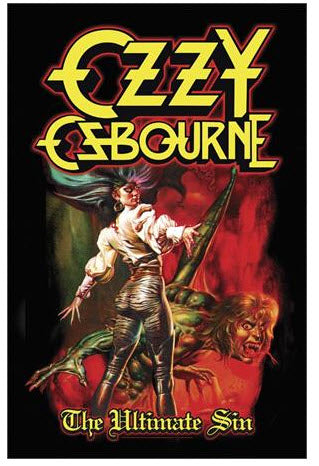 OZZY OSBOURNE - THE ULTIMATE SIN FABRIC FLAG BANNER