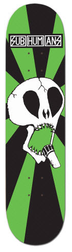 SUBHUMANS - SKULL & SMALL LOGO SKATEBOARD