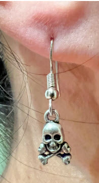 EARRING - SMALL CROSS BONES WITH SKULL # 1