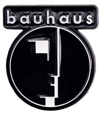 BAUHAUS - LOGO W/ BAUHAUS CUT OUT ENAMEL PIN BADGE