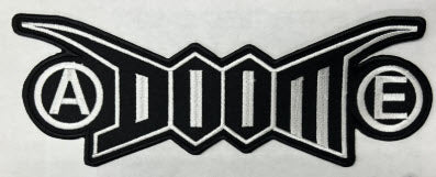 DOOM - LOGO DIE CUT BIG EMBROIDERED BACK PATCH