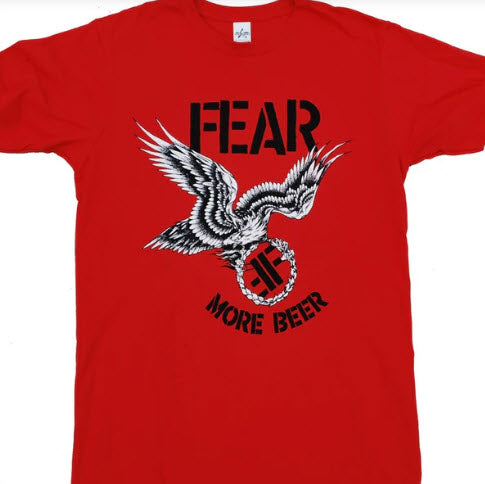 FEAR - MORE BEER RED TEE SHIRT