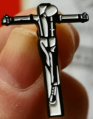 ENAMEL PIN - CRUCIFIED CUT OUT