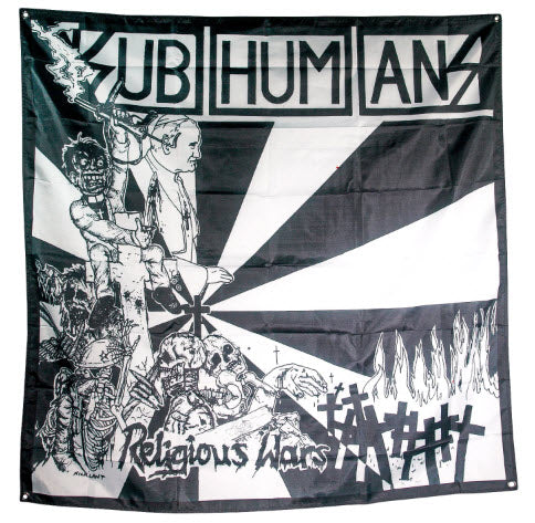 SUBHUMANS - RELIGIOUS WAR FLAG BANNER