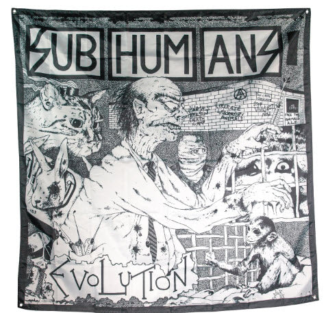 SUBHUMANS - EVOLUTION FLAG BANNER