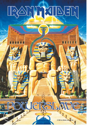 IRON MAIDEN - POWERSLAVE STATUE FABRIC FLAG BANNER