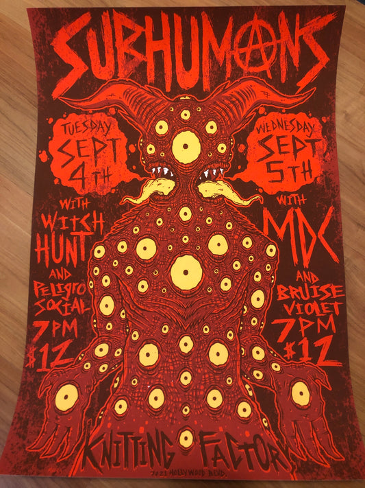 SUBHUMANS / PELIGRO SOCIAL POSTER FLYER