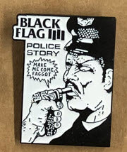 BLACK FLAG - POLICE STORY ENAMEL PIN