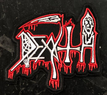 DEATH - DEATH OLD DESIGN COLOR CUT OUT EMBROIDERED PATCH