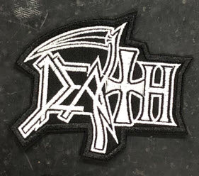 DEATH - DEATH NEW LOGO B/W CUT OUT EMBROIDERED PATCH