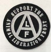 EMBROIDERED PATCH- SUPPORT THE ANIMAL LIBERATION FRONT W/ LOGO