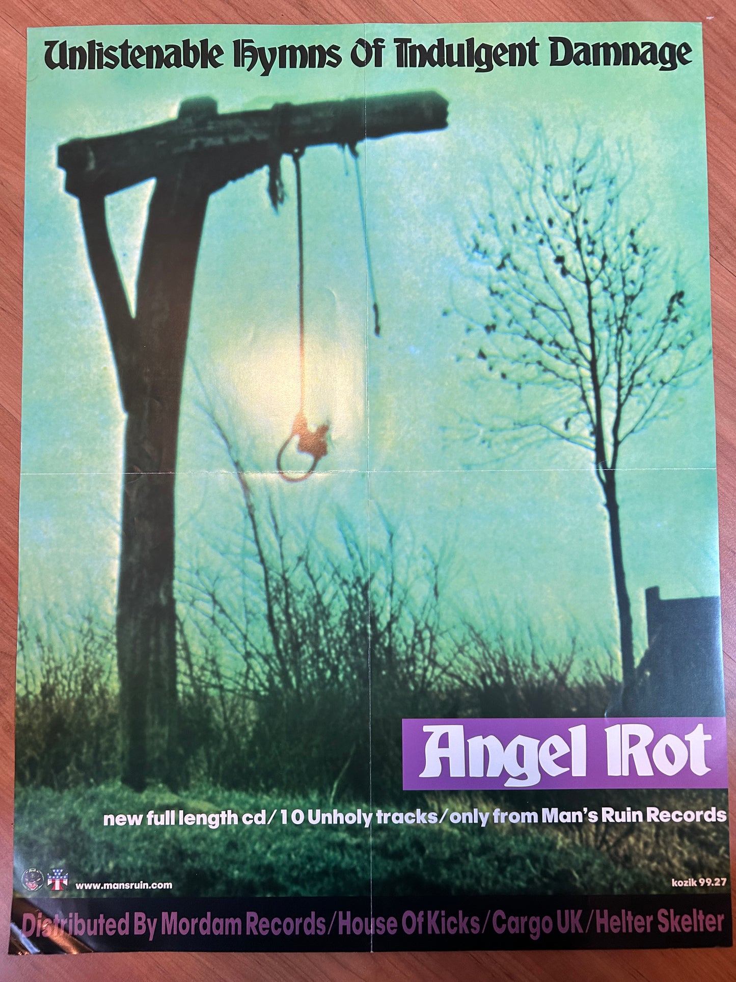 ANGEL RIOT - UNLISTENABLE HYMNS OF INDULGENT DAMNAGE POSTER