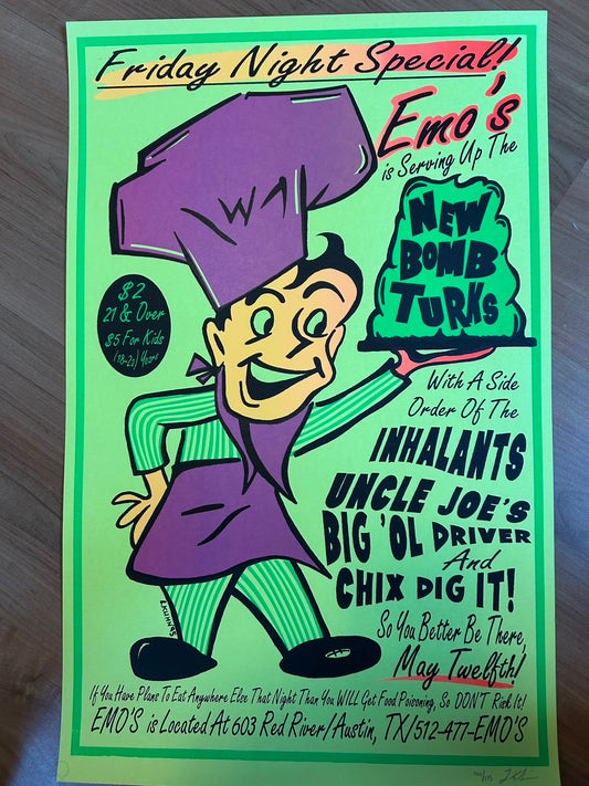 NEW BOMB TURKS / INHALANTS / UNCLE JOE'S POSTER