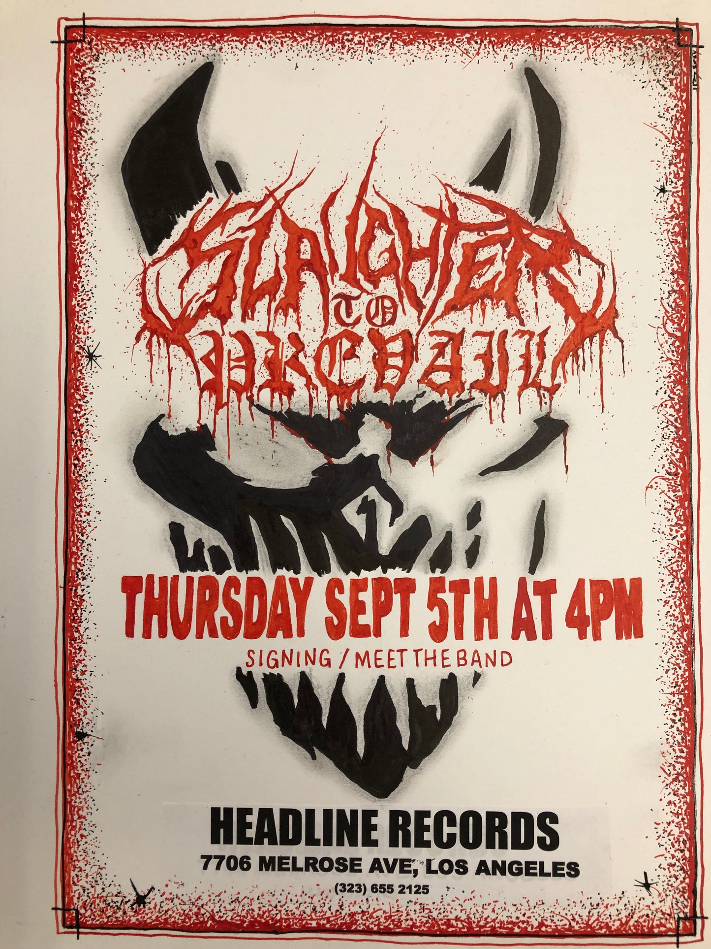 SLAUGHTER TO PREVAIL - HEADLINE RECORDS FLYER POSTER