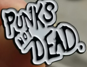 EXPLOITED - PUNKS NOT DEAD CUT OUT ENAMEL PIN