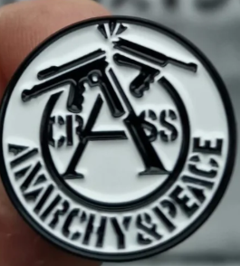 CRASS - ANARCHY & PEACE (CIRCLE) ENAMEL PIN