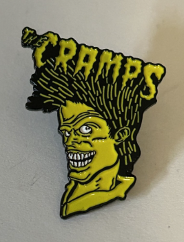 CRAMPS - BAD MUSIC FOR BAD PEOPLE CUT OUT ENAMEL PIN
