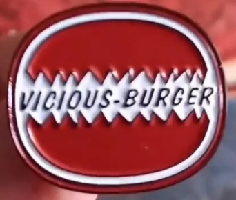 SEX PISTOLS - VICIOUS BURGER ENAMEL PIN