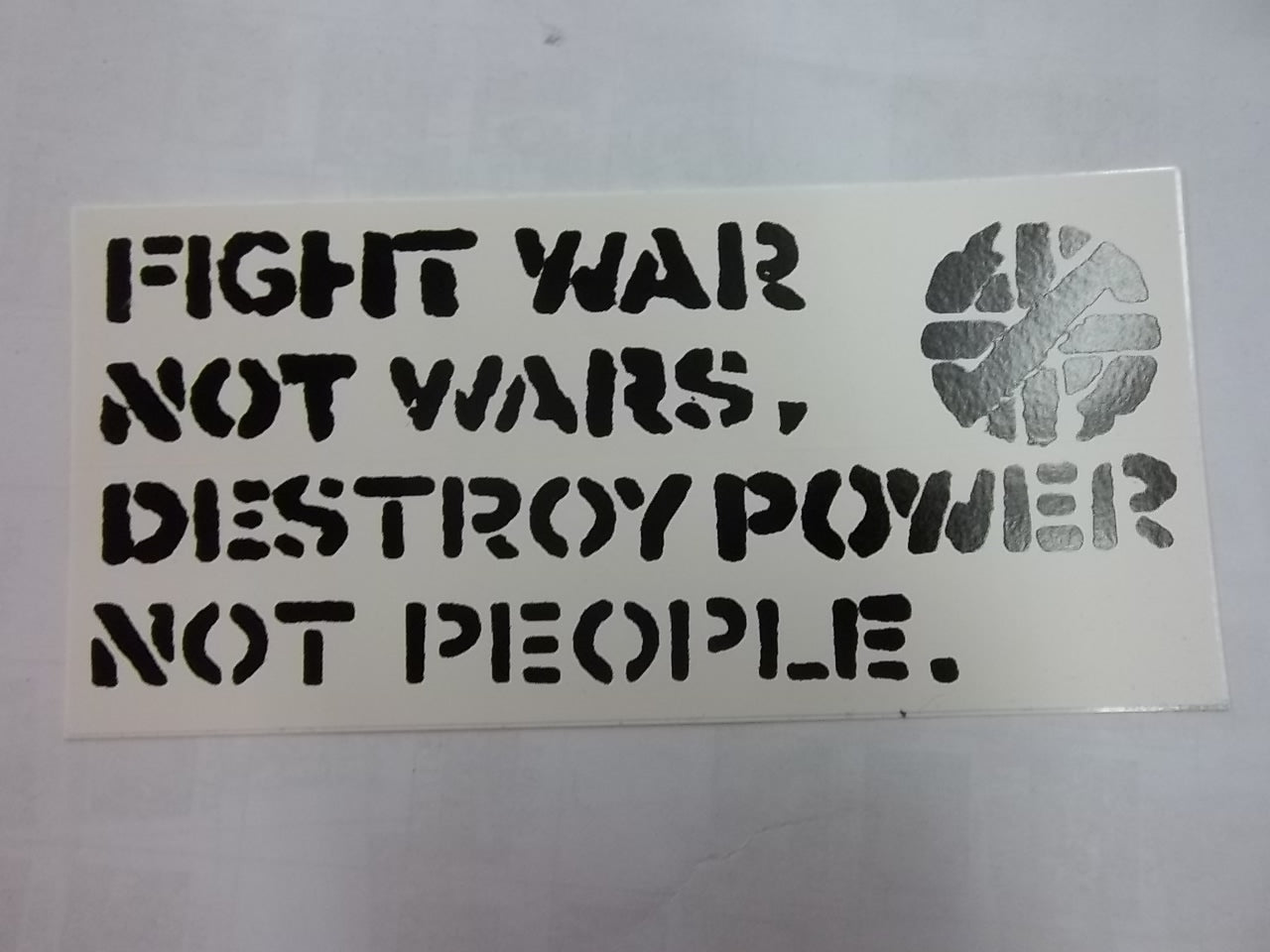 CRASS - FIGHT WAR NOT WARS STICKER