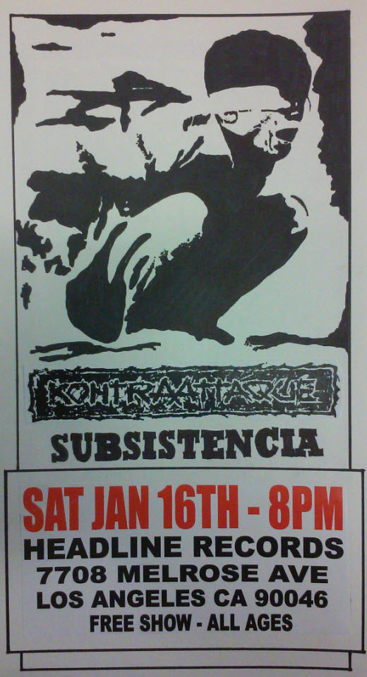 HEADLINE FLYER - KONTRAATTAQUE / SUBSISTENCIA (COLOR)