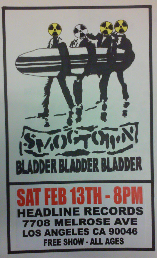 HEADLINE FLYER - SMOGTOWN / BLADDER BLADDER BLADDER (COLOR)