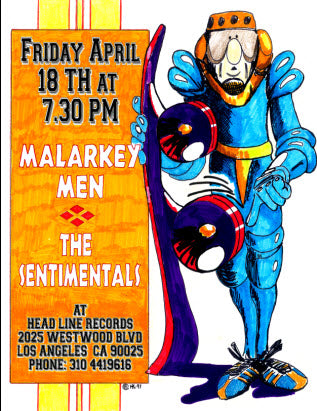 HEADLINE FLYER - MALARKEY MEN / THE SENTIMENTALS (COLOR)