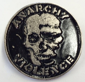 GISM - ANARCHY VIOLENCE METAL PIN