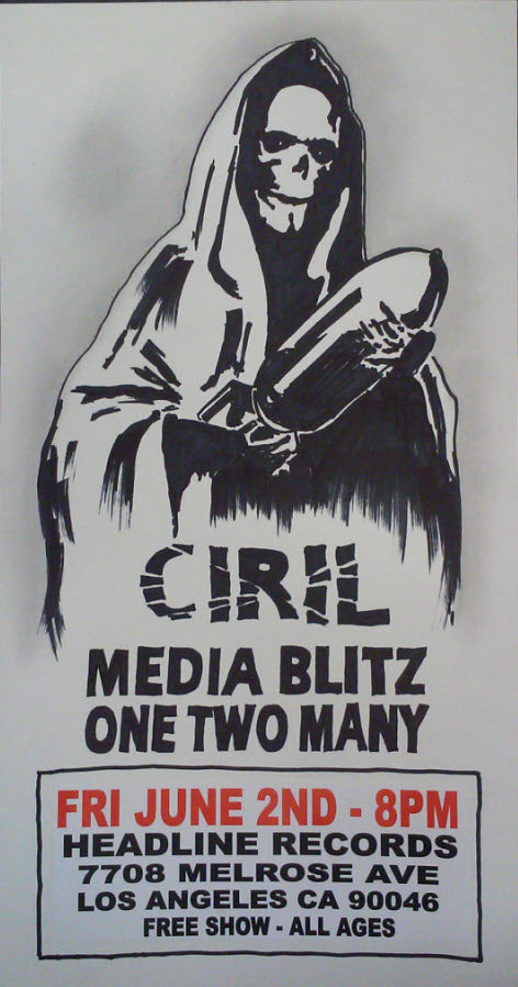 HEADLINE FLYER - CIRIL / MEDIA BLITZ / ONE TWO MANY (COLOR)