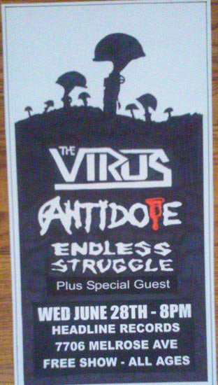 HEADLINE FLYER - VIRUS / ANTIDOTE / ENDLESS STRUGGLE (COLOR)