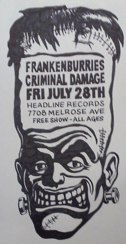 HEADLINE FLYER - FRANKENBURIES  / CRIMINAL DAMAGE
