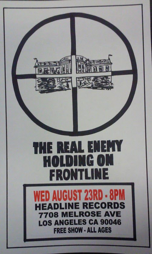 HEADLINE FLYER - THE REAL ENEMY / HOLDING ON / FRONTLINE (COLOR)