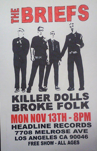 HEADLINE FLYER - BRIEFS / KILLER DOLLS / BROKE FOLK (COLOR)