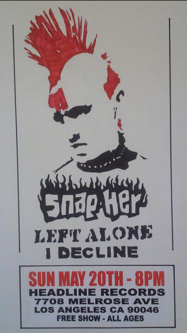 HEADLINE FLYER - SNAPHER / LEFT ALONE / I DECLINE (COLOR)