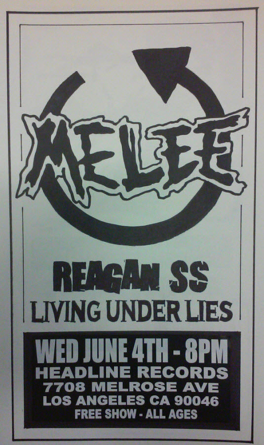 HEADLINE FLYER - MELEE / REAGAN SS / LIVING UNDER LIES