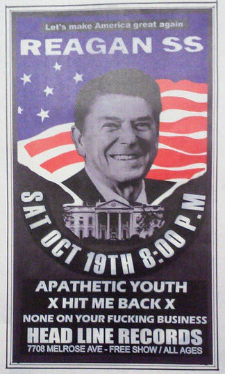 HEADLINE FLYER - REAGAN SS / HIT ME BACK / APATHETIC YOUTH