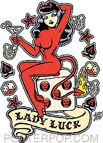 VINCE RAY STICKER - LADY LUCK STICKER