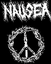 NAUSEA - LOGO W/ PEACE SIGN 1" BUTTON