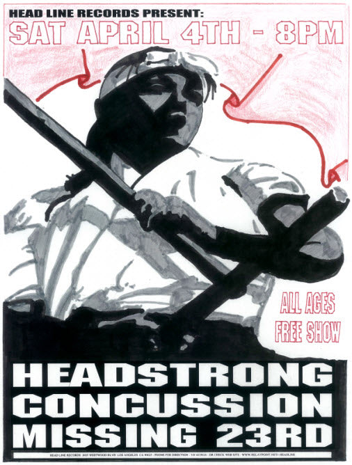 HEADLINE FLYER - HEADSTRONG / CONCUSSION (COLOR)