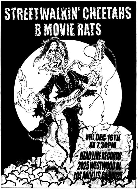 HEADLINE FLYER - STREETWALKIN CHEETAHS / B MOVIE RATS