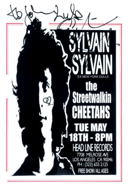 HEADLINE FLYER - SYLVAIN SYLVAIN / STREETWALKIN CHEETAHS