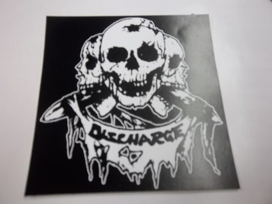 DISCHARGE - 3 SKULLS STICKER