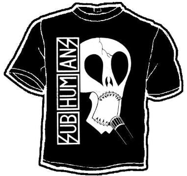 SUBHUMANS - SKULL WITH MICROPHONE TEE SHIRT