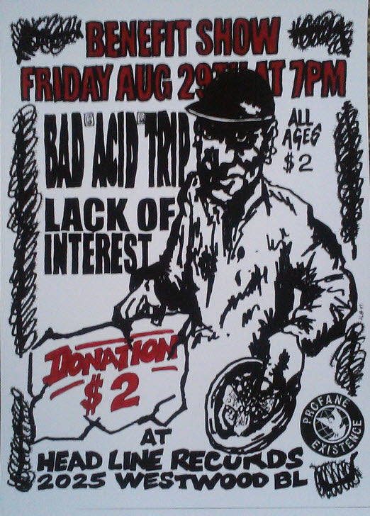 HEADLINE FLYER - BAD ACID TRIP / LACK OF INTEREST (COLOR)