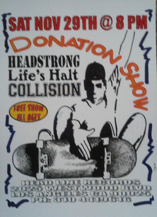 HEADLINE FLYER - HEADSTRONG / LIFE'S HALT / COLLISION (COLOR)