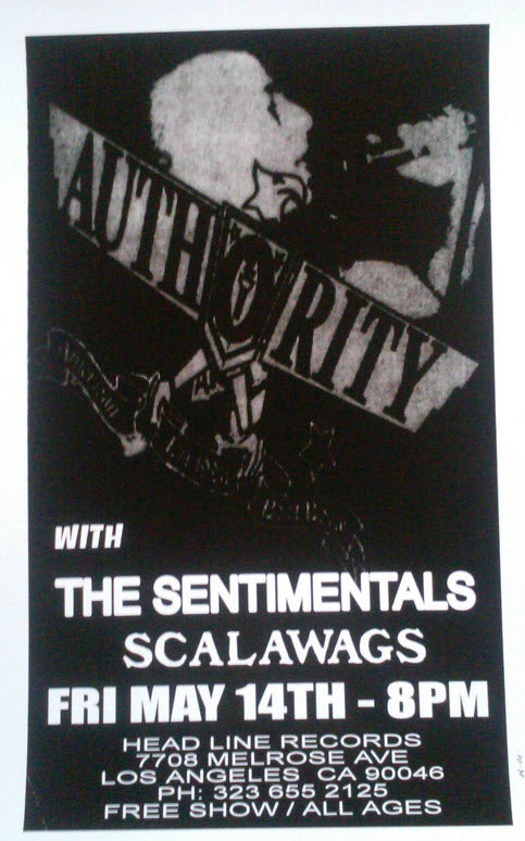 HEADLINE FLYER - AUTHORITY / THE SENTIMENTALS