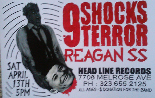 HEADLINE FLYER - 9 SHOCKS TERROR / REAGAN SS (COLOR)